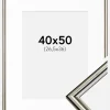 Ramme Horndal Sølv 40x50 cm - Passepartout Hvid 27,5x37 cm