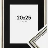 Ramme Horndal Sølv 20x25 cm - Passepartout Sort 15x20 cm