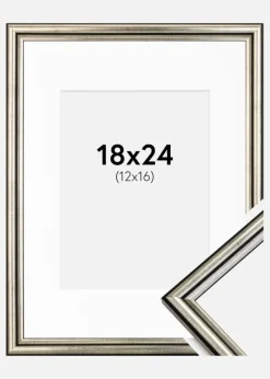 Ramme Horndal Sølv 18x24 cm - Passepartout Hvid 13x17 cm