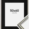 Ramme Horndal Sølv 50x60 cm - Passepartout Sort 37x46 cm