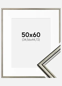 Ramme Horndal Sølv 50x60 cm - Passepartout Hvid 14x18 inches