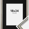 Ramme Horndal Sølv 18x24 cm - Passepartout Sort 13x17 cm