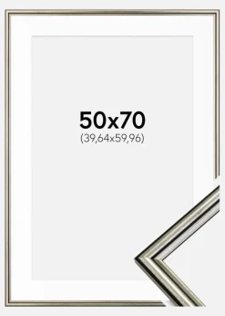 Ramme Horndal Sølv 50x70 cm - Passepartout Hvid 16x24 inches