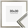 Ramme Horndal Sølv 30x30 cm - Passepartout Hvid 8x8 inches