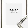 Ramme Horndal Sølv 24x30 cm - Passepartout Hvid 7x9 inches