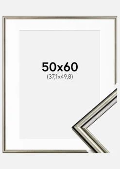 Ramme Horndal Sølv 50x60 cm - Passepartout Hvid 15x20 inches