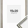 Ramme Horndal Sølv 15x20 cm - Passepartout Hvid 4x5 inches