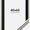 Ramme Horndal Sølv 40x60 cm - Passepartout Sort 32,9x48,3 cm (A3+)