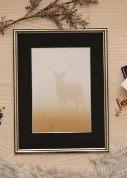 Ramme Horndal Sølv 40x60 cm - Passepartout Sort 32,9x48,3 cm (A3+)