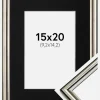 Ramme Horndal Sølv 15x20 cm - Passepartout Sort 4x6 inches