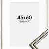 Ramme Horndal Sølv 45x60 cm - Passepartout Hvid 12x18 inches