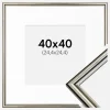 Ramme Horndal Sølv 40x40 cm - Passepartout Hvid 10x10 inches