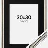 Ramme Horndal Sølv 20x30 cm - Passepartout Sort 15x21 cm (A5)