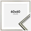 Ramme Horndal Sølv 60x60 cm - Passepartout Hvid 50x50 cm