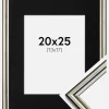 Ramme Horndal Sølv 20x25 cm - Passepartout Sort 14x18 cm