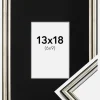 Ramme Horndal Sølv 13x18 cm - Passepartout Sort 7x10 cm