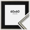 Ramme Horndal Sølv 60x60 cm - Passepartout Sort 45x45 cm