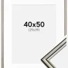 Ramme Horndal Sølv 40x50 cm - Passepartout Hvid 30x40 cm