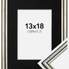 Ramme Horndal Sølv 13x18 cm - Passepartout Sort 3,5x5 inches
