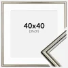 Ramme Horndal Sølv 40x40 cm - Passepartout Hvid 32x32 cm