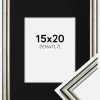 Ramme Horndal Sølv 15x20 cm - Passepartout Sort 4x5 inches