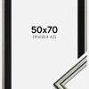 Ramme Horndal Sølv 50x70 cm - Passepartout Sort 42x59,4 cm (A2)