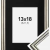 Ramme Horndal Sølv 13x18 cm - Passepartout Sort 9x12 cm