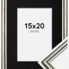 Ramme Horndal Sølv 15x20 cm - Passepartout Sort 10x15 cm