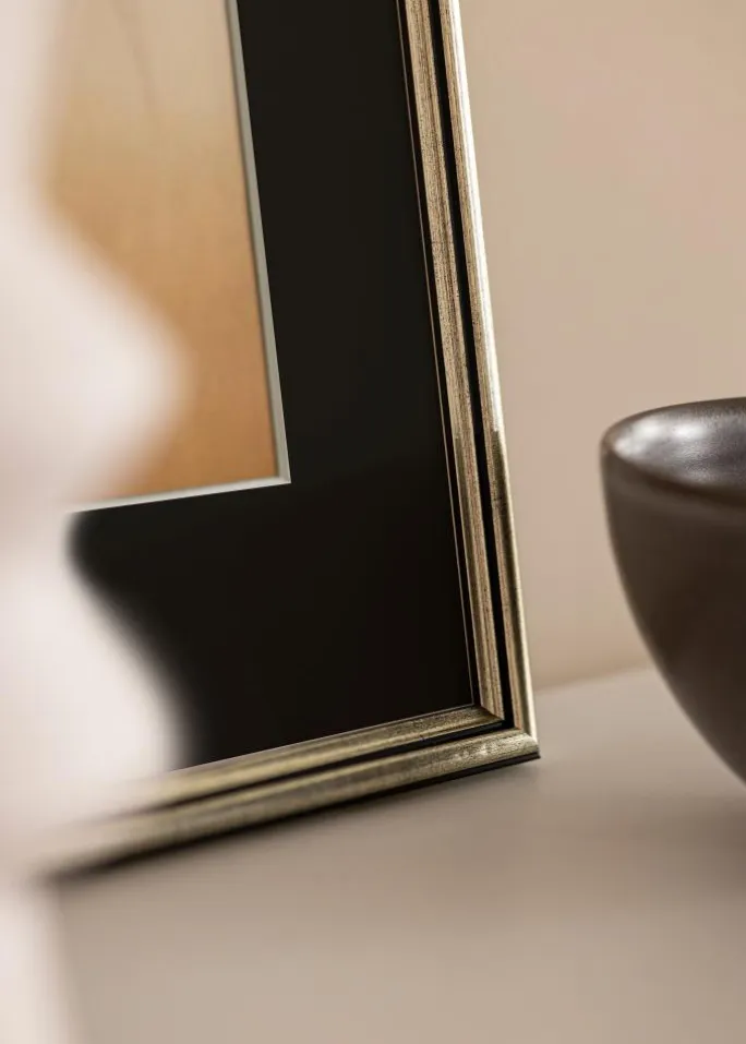 Ramme Horndal Sølv 15x15 cm - Passepartout Sort 9x9 cm