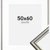 Ramme Horndal Sølv 50x60 cm - Passepartout Hvid 37x46 cm