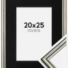 Ramme Horndal Sølv 20x25 cm - Passepartout Sort 13x19,5 cm