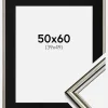 Ramme Horndal Sølv 50x60 cm - Passepartout Sort 40x50 cm