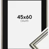 Ramme Horndal Sølv 45x60 cm - Passepartout Sort 35x50 cm