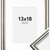 Ramme Horndal Sølv 13x18 cm - Passepartout Hvid 9x13 cm