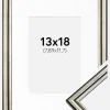 Ramme Horndal Sølv 13x18 cm - Passepartout Hvid 3,5x5 inches