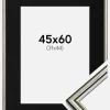 Ramme Horndal Sølv 45x60 cm - Passepartout Sort 32x45 cm