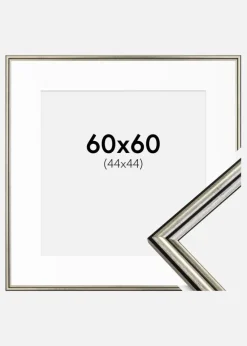 Ramme Horndal Sølv 60x60 cm - Passepartout Hvid 45x45 cm