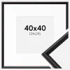 Ramme Horndal Sort 40x40 cm - Passepartout Hvid 25x25 cm
