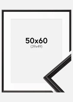 Ramme Horndal Sort 50x60 cm - Passepartout Hvid 40x50 cm