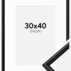 Ramme Horndal Sort 30x40 cm - Passepartout Hvid 20x30 cm