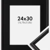 Ramme Horndal Sort 24x30 cm - Passepartout Sort 7x9 inches