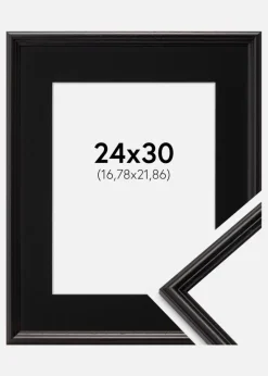 Ramme Horndal Sort 24x30 cm - Passepartout Sort 7x9 inches