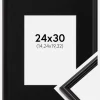 Ramme Horndal Sort 24x30 cm - Passepartout Sort 6x8 inches