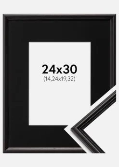 Ramme Horndal Sort 24x30 cm - Passepartout Sort 6x8 inches