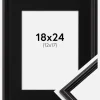 Ramme Horndal Sort 18x24 cm - Passepartout Sort 13x18 cm