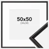 Ramme Horndal Sort 50x50 cm - Passepartout Hvid 35x35 cm