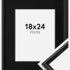 Ramme Horndal Sort 18x24 cm - Passepartout Sort 13x17 cm