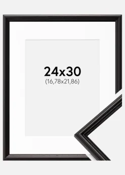 Ramme Horndal Sort 24x30 cm - Passepartout Hvid 7x9 inches