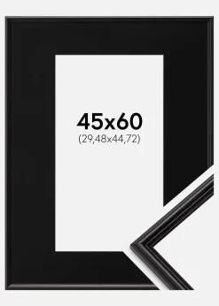 Ramme Horndal Sort 45x60 cm - Passepartout Sort 12x18 inches