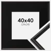 Ramme Horndal Sort 40x40 cm - Passepartout Sort 25x25 cm